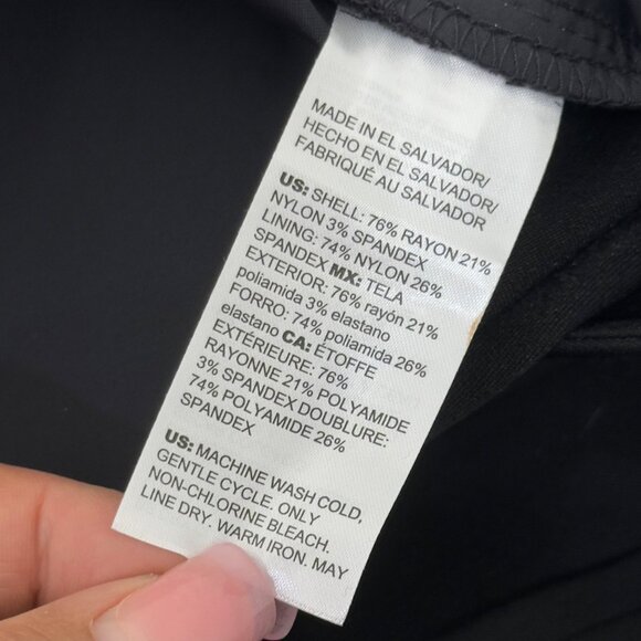 Chicos Womens Black Straight Leg Pull On Pants Size US 14R Stretch Rayon Blend - Picture 4 of 11